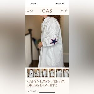 Caryn Lawn Preppy Star Elbow Patch Shirt Dress one size 0-8
